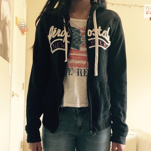 Black Aeropostale zip up jacket