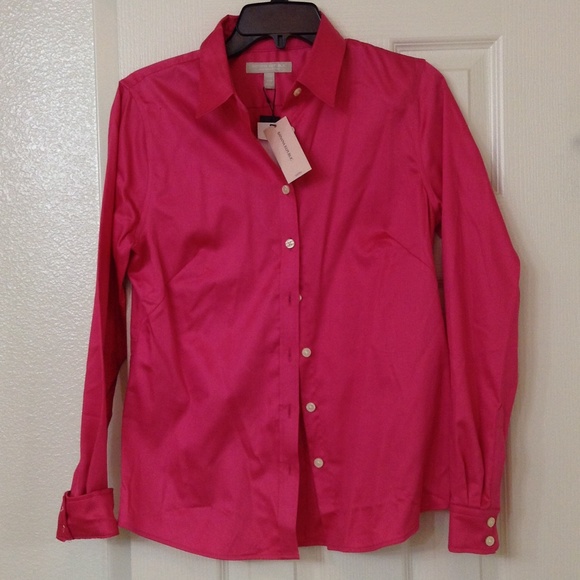 Dressy hot pink button down BR