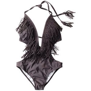 RVCA fringe one piece bathing suit