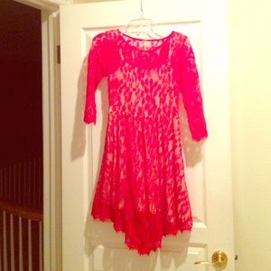 Free people red lace dress
