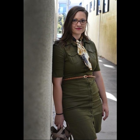 💕REDUCED🎀 Express Military Dress - Picture 1 of 1