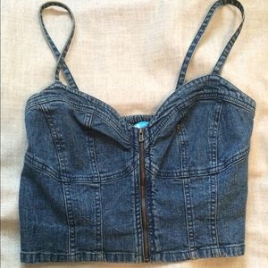 Jean bustier crop top♥️♥️