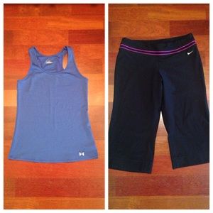 Under Armour Tank - blue & Nike Capris