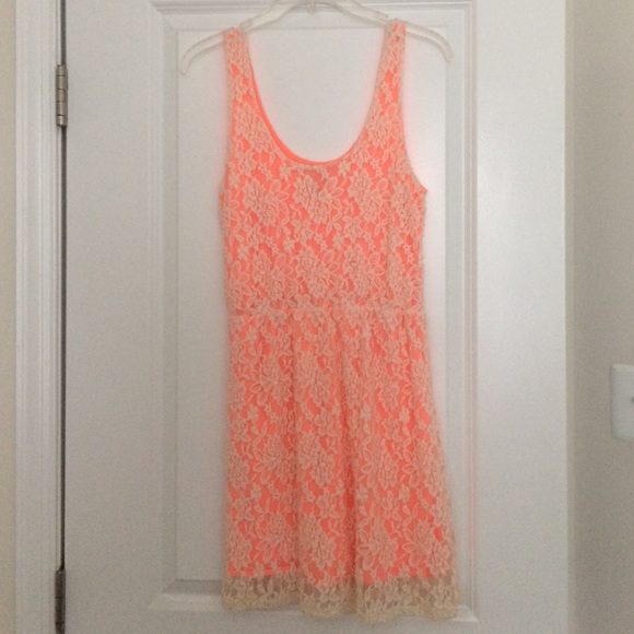 Charlotte Russe neon lace skater dress, size s - Picture 3 of 4
