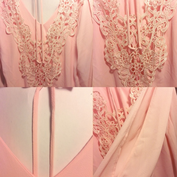 🎬PICTURE PERFECT! Pink Lace Tie Back Dress.😍😍 - Picture 4 of 4