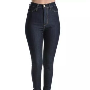 High waist dark denim