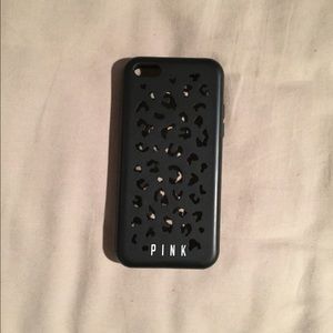 PINK iPhone 5c black cheetah cut-out phone case