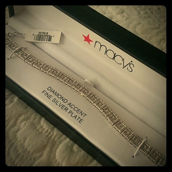 NEW DIAMOND ACCENT SILVER BRACELET