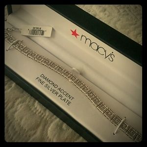 NEW DIAMOND ACCENT SILVER BRACELET