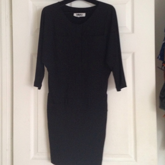 MM6 Maison Margiela 3/4 sleeve black dress