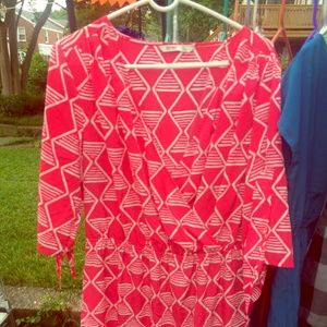 Print semi wrap dress