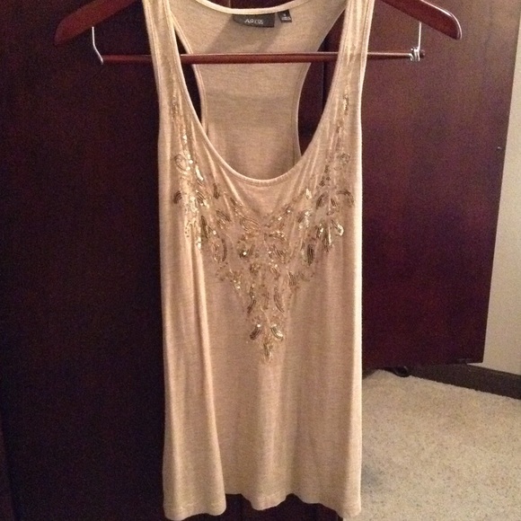 Gold embellished racerback tank