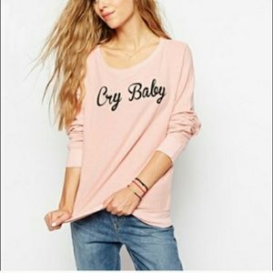 Wildfox Cry Baby Pink Jumper M