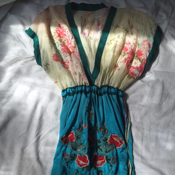 Light silk floral print dress