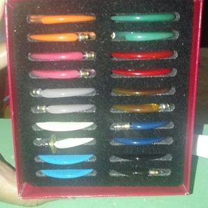 Colored c shaped earrings. Never been worn.