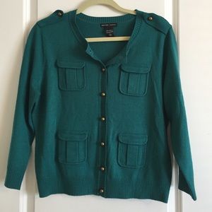 New York & Co teal cardigan