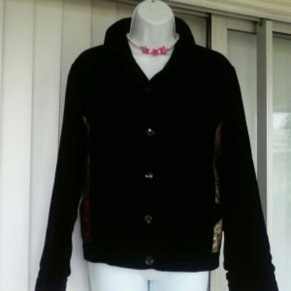 BEAUTIFUL Black Velvet Blazer - Picture 3 of 4