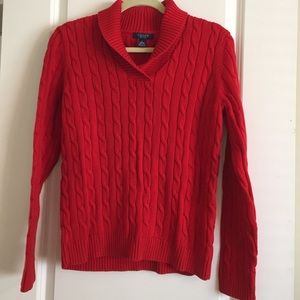 Chaps red cable knit sweater