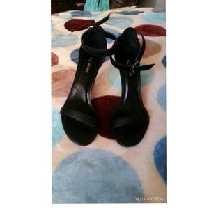 Black strappy heels