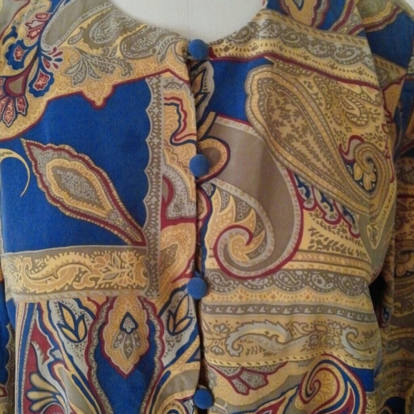 Paisely slik blouse - Picture 2 of 4