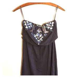 Express sequin detail gray dress