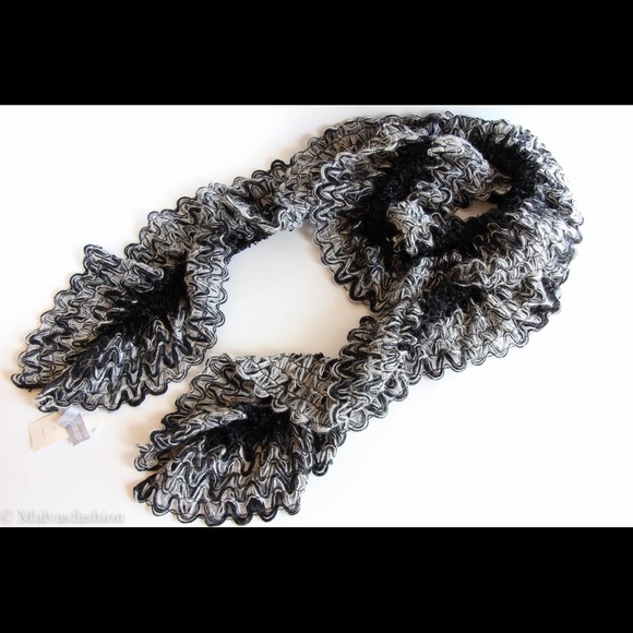 New Charter Club Chenille Ruffle Scarf, Black