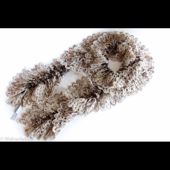New Charter Club Chenille Ruffle Scarf, Wheat
