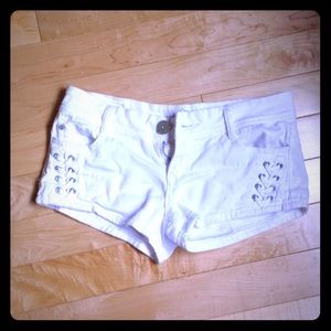 White jean shorts