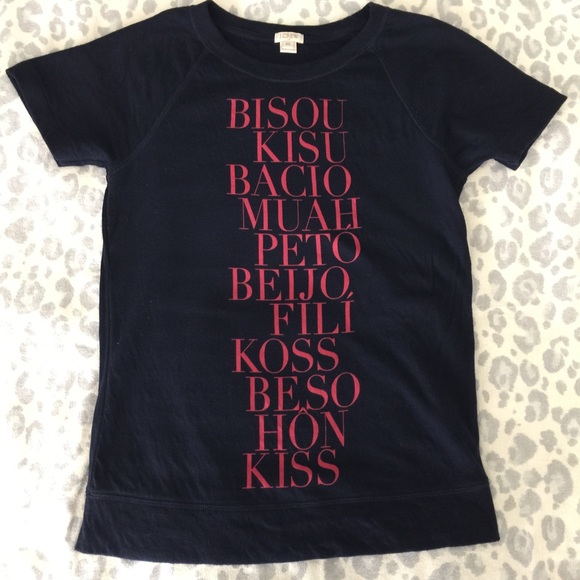 SOLD. Jcrew Factory "Kiss" sweatshirt. - Picture 1 of 3