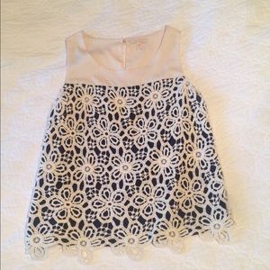 Navy tank top with crochet overlay BUNDLE