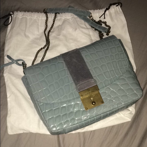 Marc Jacobs crocodile leather blue cross body bag