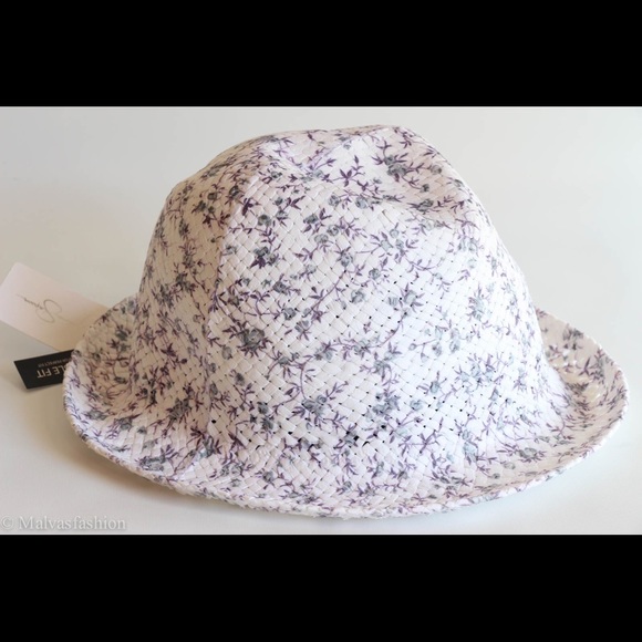 New JESSICA SIMPSON Floral Fedora Hat, Mint