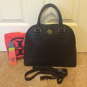Tory Burch Robinson Black satchel purse
