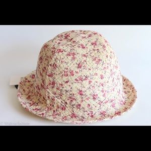New Jessica Simpson Floral Fedora Hat, Pink