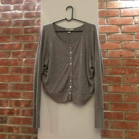 Grey Button Up Sweater Cardigan