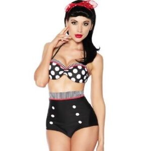 High waisted polka dot bikini