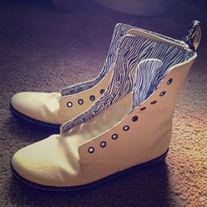 Yellow with zebra interior Dr. Martens size 10