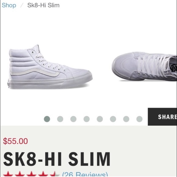 Vans white sk8 hi - Picture 1 of 4