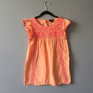 Topshop Embroidered Peasant Top