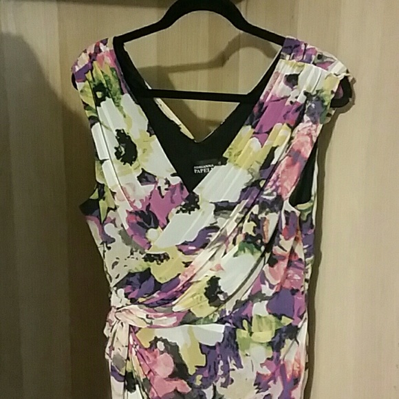 Adrianna Papell Dresses - Adrianna Papell Floral Printed Faux Wrap Dress Adrianna Papell Dresses - Adrianna Papell Floral Printed Faux Wrap Dress