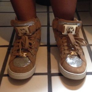 Michael Kors high top sneakers gold/gold mesh