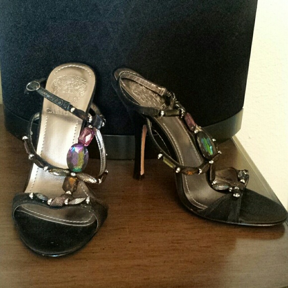 Vince Camuto Shoes - Vince Camuto strappy jeweled heels, Sz 7B