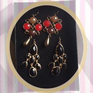 BUNDLE of 2 pair of gold tone fashion earrings