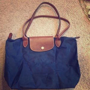 Longchamp long handle small Le Pliage tote