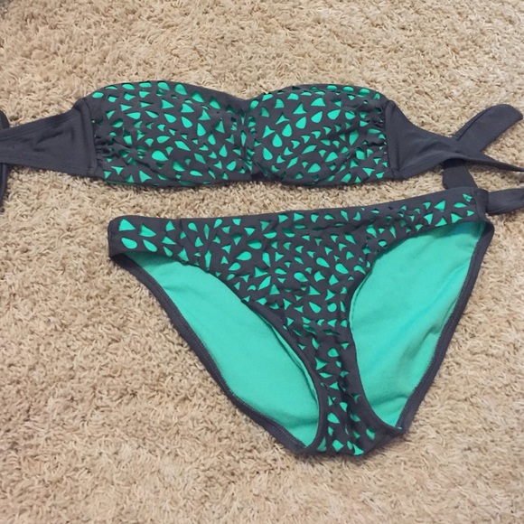 Green and dark grey swimsuit