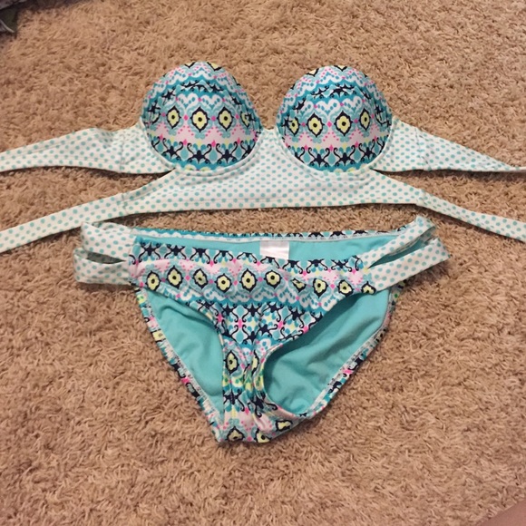 Blue patterned swimsuit