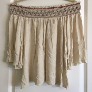 Cream off the shoulder top