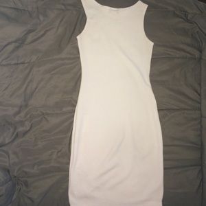 All white body con dress