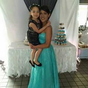 Jump Apparel Glitter Mesh Ballgown