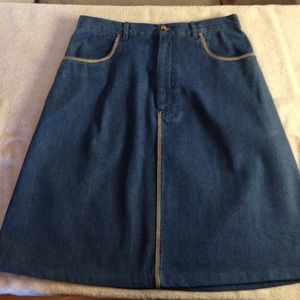 ORVIS DENIM A LINE SKIRT POCKETS 10